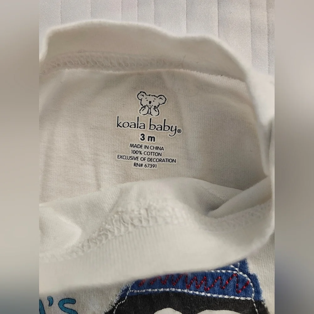 Koala Kids White Baby Onesie
